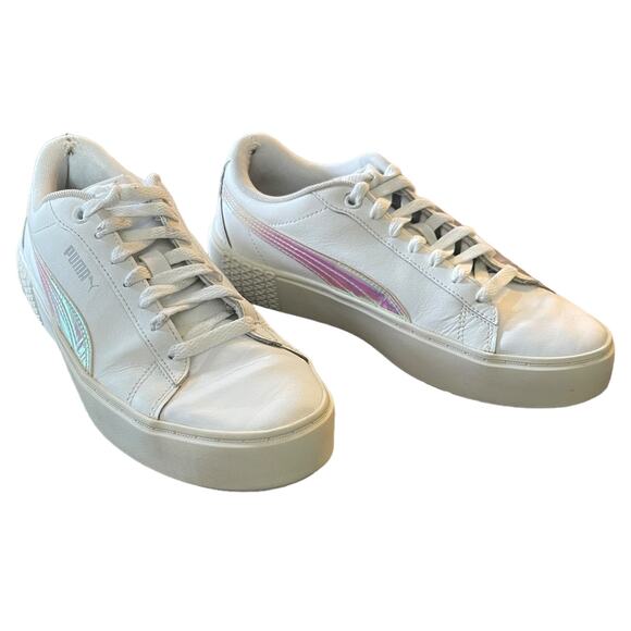 Puma Jada Holographic White Sneakers Size 8.5 - Picture 2 of 9